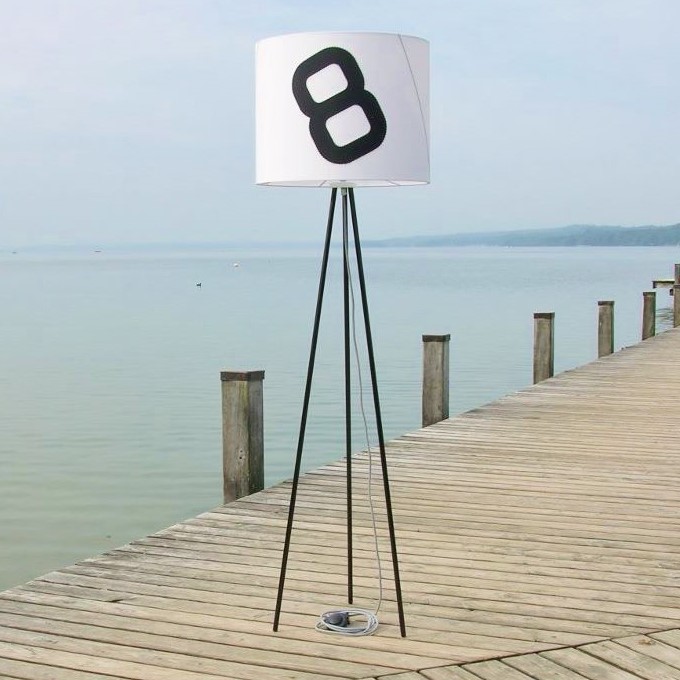 Steheleuchte tripod heimathafen mit textilkabel schwarz