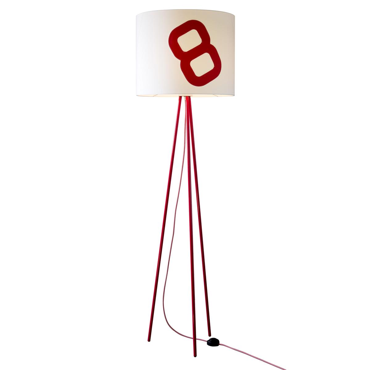 Stehleuchte wohnzimmer tripod rot lumbono